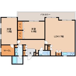 生駒駅 徒歩1分 3階の物件間取画像